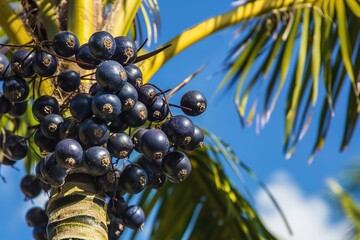 Wall Mural - Acai Palm Tree in Brazil: Tropical Nature with Acai Berries