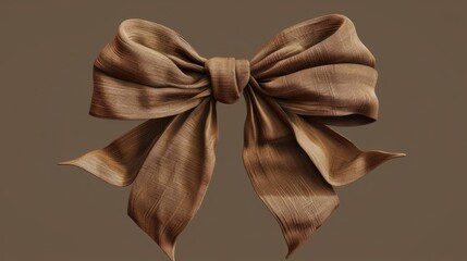 Aufkleber - A simple brown bow tied on a brown background, perfect for crafting or design projects