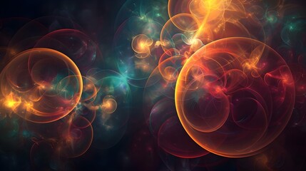 Wall Mural - Abstract fractal background with circles