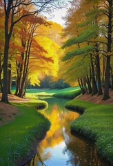 Wall Mural - A Peaceful Haven: A Reflection of Nature's Beauty