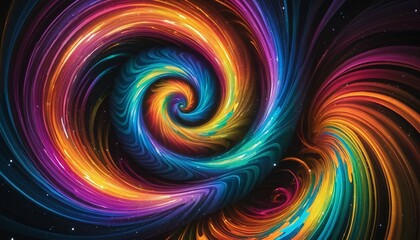 Wall Mural - vivid vortex glow: a colorful and dynamic design