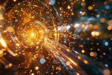Poster - A close-up shot of a spiral adorned with numerous sparkles