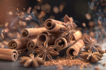 Poster - A selection of aromatic spices, perfect for baking or cooking