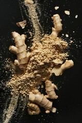 Poster - A close-up shot of a variety of food on a table, suitable for editorial or commercial use