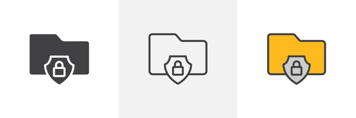 folder security colored icon set