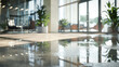 © CosmoJulia - Wet floor in modern office lobby with reflections