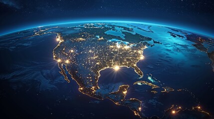 Canvas Print - Earth at Night from Space