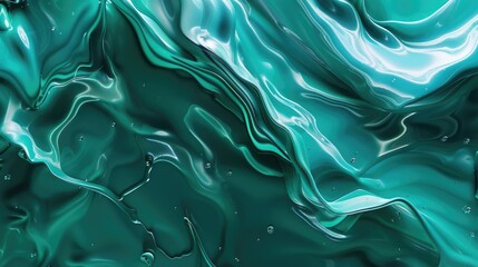 Poster - A close-up shot of a mixture of green and black liquids, potentially used in various science or laboratory settings