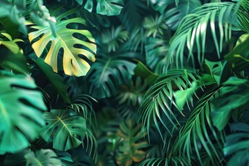 Poster - A detailed image of a cluster of green leaves, ideal for use in nature, botany or educational contexts