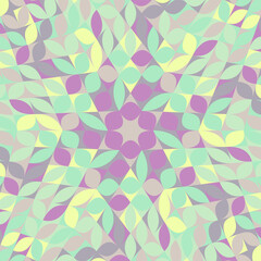 Poster - Geometrical dynamic abstract round mosaic background design - floral circular psychedelic vector illustration