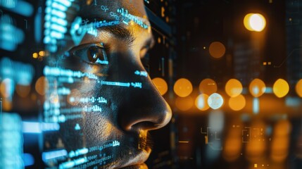 Poster - Digital Future: A Man Looks at a Digital Interface
