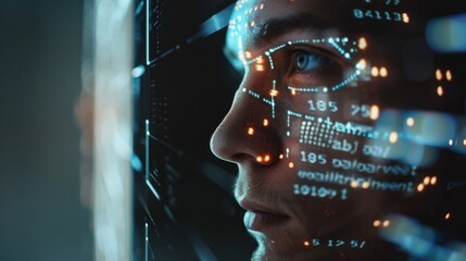 Poster - Man's Face with Digital Overlays