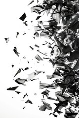 Poster - Shattered glass pieces on a dark background
