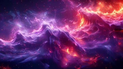 Poster - Abstract digital background with glowing particles. Futuristic wave