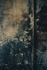 Aufkleber - A worn-out wall with peeling paint and a fire hydrant in front, suitable for scenes about urban decay or old buildings