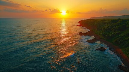 Poster - Sunset Coastline Landscape