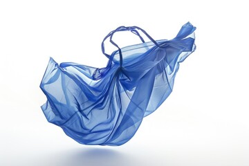 Poster - A blue plastic bag is suspended in mid-air, free from any visible attachment or support