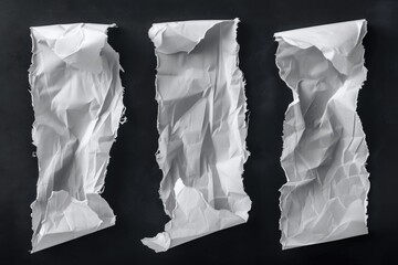 Poster - Three sheets of white paper placed on a dark, contrasting surface