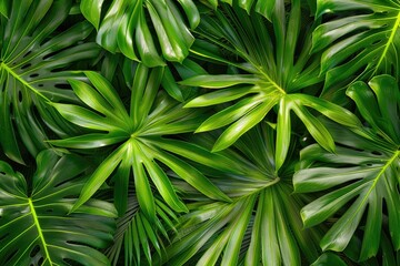 Poster - a detailed view of a cluster of green leaves, suitable for use in illustrations and design projects