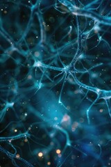 Poster - Close up of blue neurons