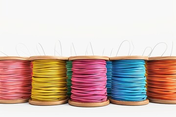 Poster - A collection of colorful yarn threads of various lengths and textures
