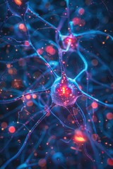 Poster - Close-up view of a group of neurons