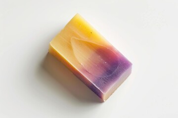 Poster - A clean and simple image of a soap bar sitting on a white surface, perfect for use in beauty or lifestyle contexts