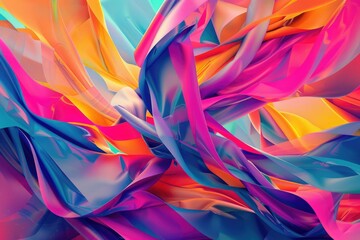 Poster - A detailed view of a vibrant and imaginative abstract artwork with bold colors and textures