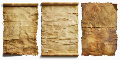 Poster - A collection of ancient scrolls on a clean white background