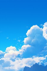 Wall Mural - title: simple mobile wallpaper featuring white clouds in a blue sky background. ideal for creating a