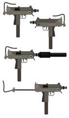 Wall Mural - Classic Military Machine Pistol Models