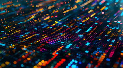 Wall Mural - a computer screen filled with colorful lines of code