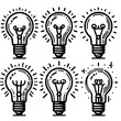 © Alienalgorithm - light bulb outline set vector illustration isolated