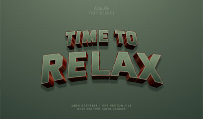 Wall Mural - Time to Relax Editable Text Effect Style 3d Modern Bold