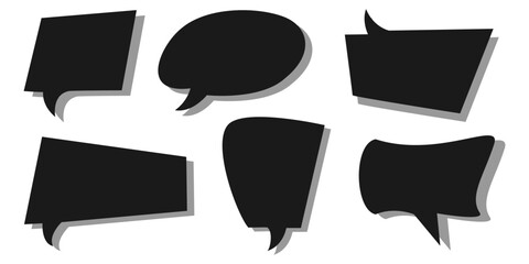 Poster - Speech bubbles comic on doodle set. isolated on white background. vector illustration