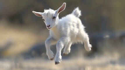 Wall Mural - 34. An endearing 3D baby goat hopping around playfully