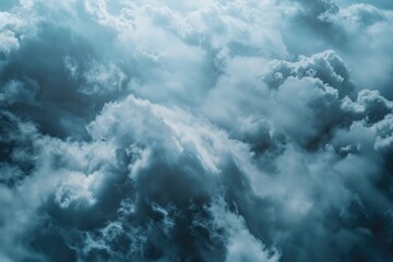 Fototapete - A plane flies through the clouds in the sky