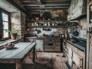 Rustic kitchen, rustic interior style
