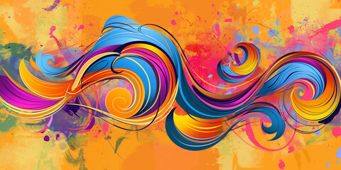 Poster - Colorful abstract swirls forming a dynamic composition