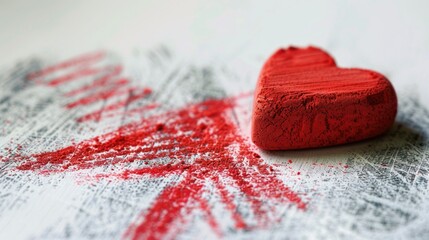 Poster - A simple and bright red heart placed on a clean white background