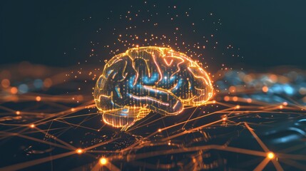 Poster - Digital Brain Network, Abstract Illustration