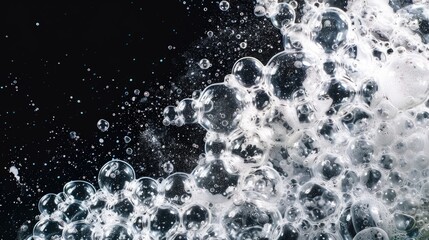 Poster - A close-up shot of a water jet creating bubbles