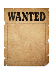 Poster - Poster Wanted isolated on white. Space for design