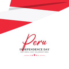 Wall Mural - Peru flags banner template. Peru independence day celebrations.