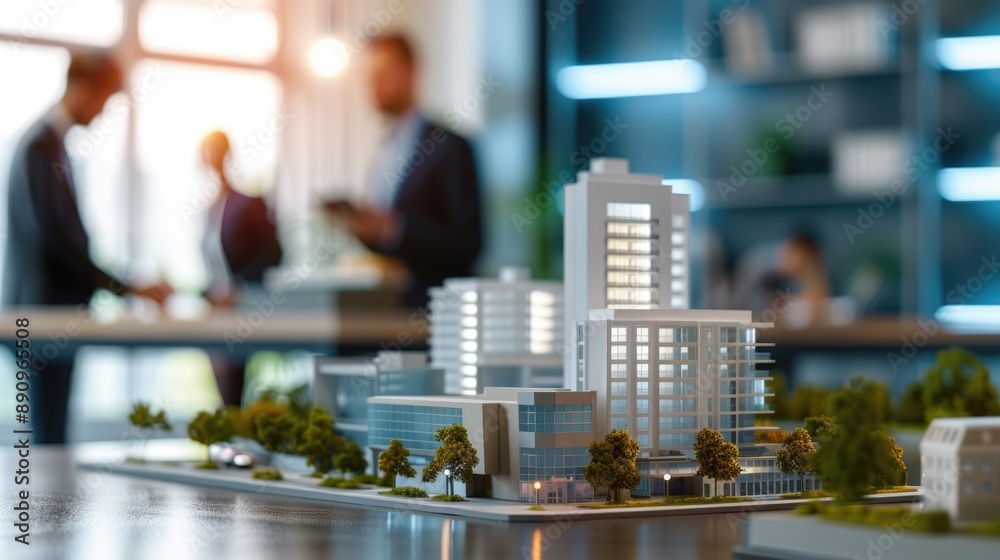 real estate developers, architects and businessmen team working on new ...