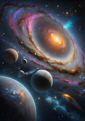 Wall Mural - planet with space