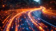 © @adha - Abstract Digital Road with Glowing Lights