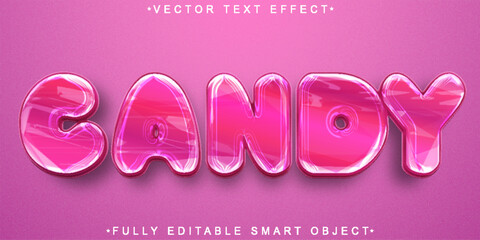 Poster - Cartoon Smooth Candy Vector Fully Editable Smart Object Text Effect