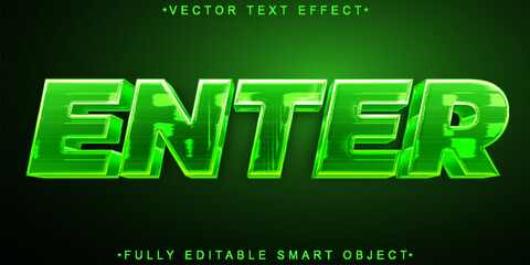 Sticker - Green Enter Vector Fully Editable Smart Object Text Effect