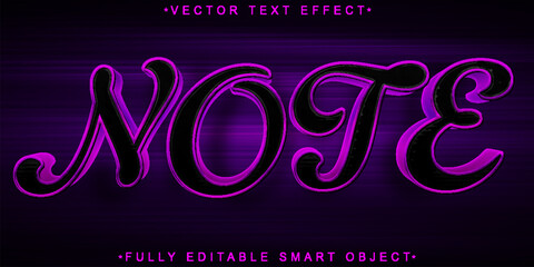 Poster - Purple Note Vector Fully Editable Smart Object Text Effect